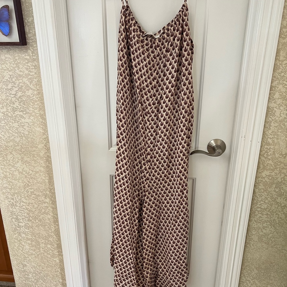 Anthropologie bishop + young Brown and Cream Floral Jumpsuit